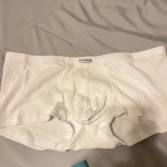 Men’s Ribbed Cotton Boxer Briefs Set - Green, White, Blue - Picture 6 of 6